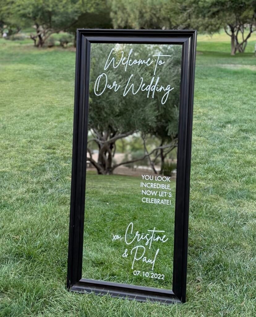 welcome to our wedding mirror