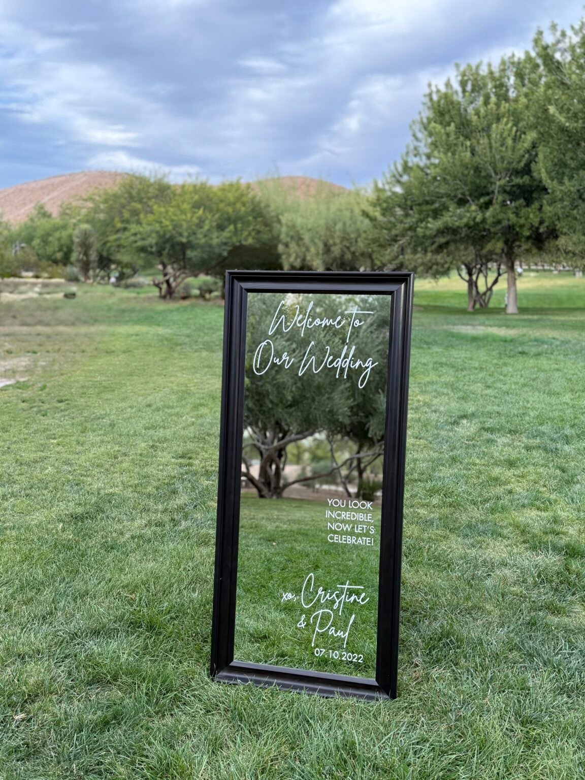 welcome to our wedding mirror